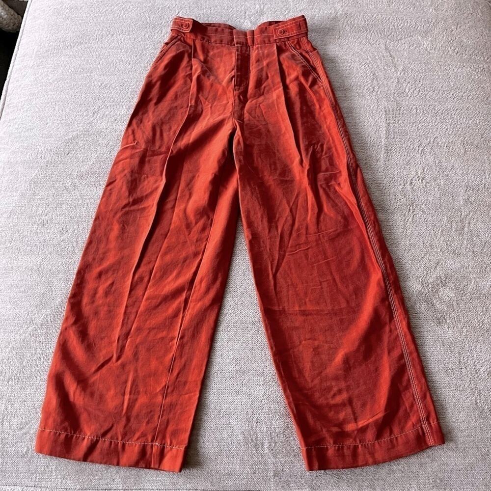 By Anthropologie Orange High Waisted Palazzo Pants